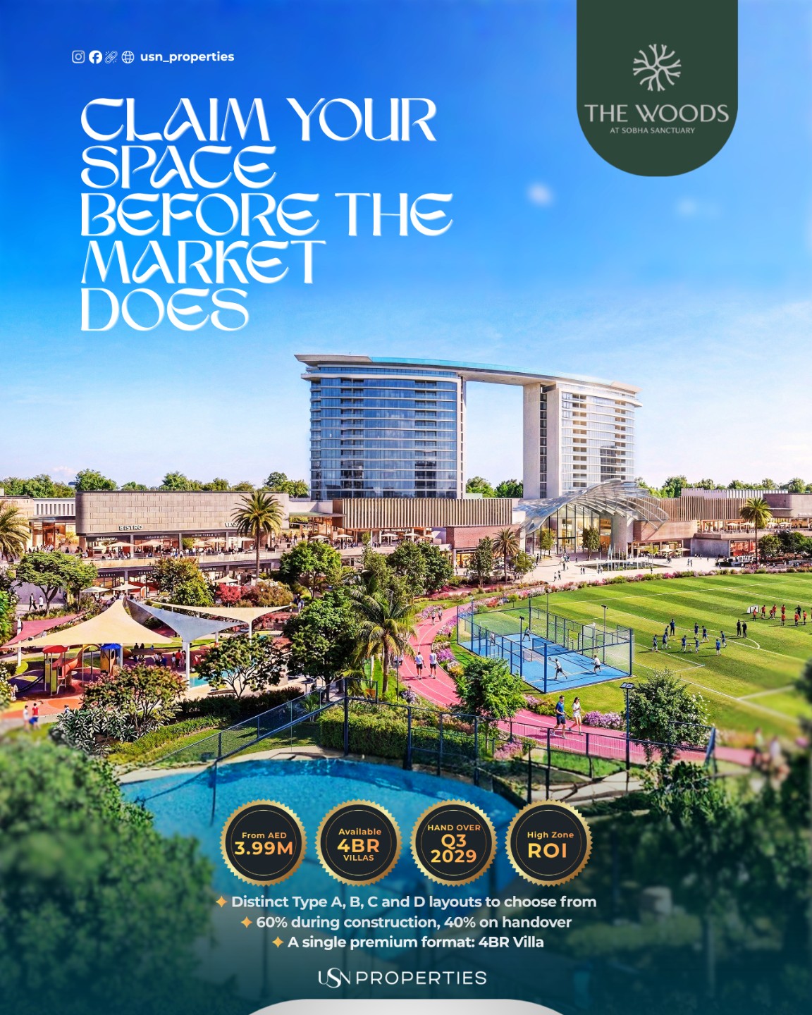 The Willows at Sobha Sanctuary – Exclusive 4BR Villas in Dubailand - Thumbnail 3